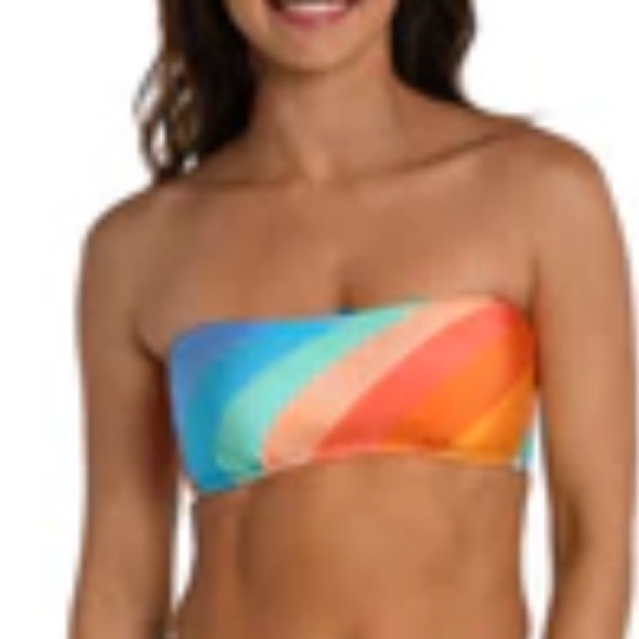 Sunshine 79 for La Blanca - Mod Color Block Bandeau Strapless Bikini Top - Sz 2 - Picture 4 of 4